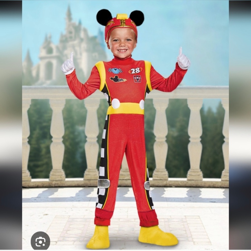 Disney Jr. Mickey Mouse Roadster Costume Size 2T NIB Never worn